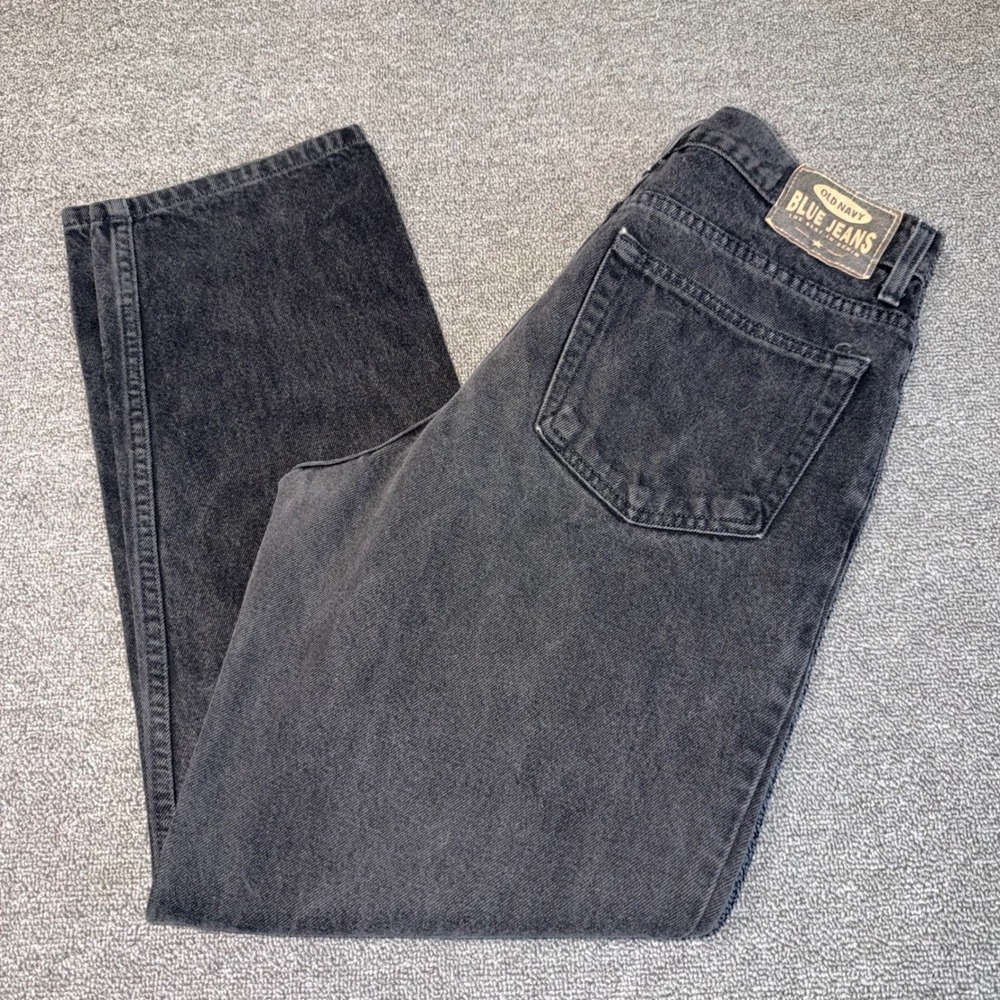 Vintage Y2K Old Navy Blue Jeans Mens 32x30 Black Faded Straight Leg Grunge 2000
